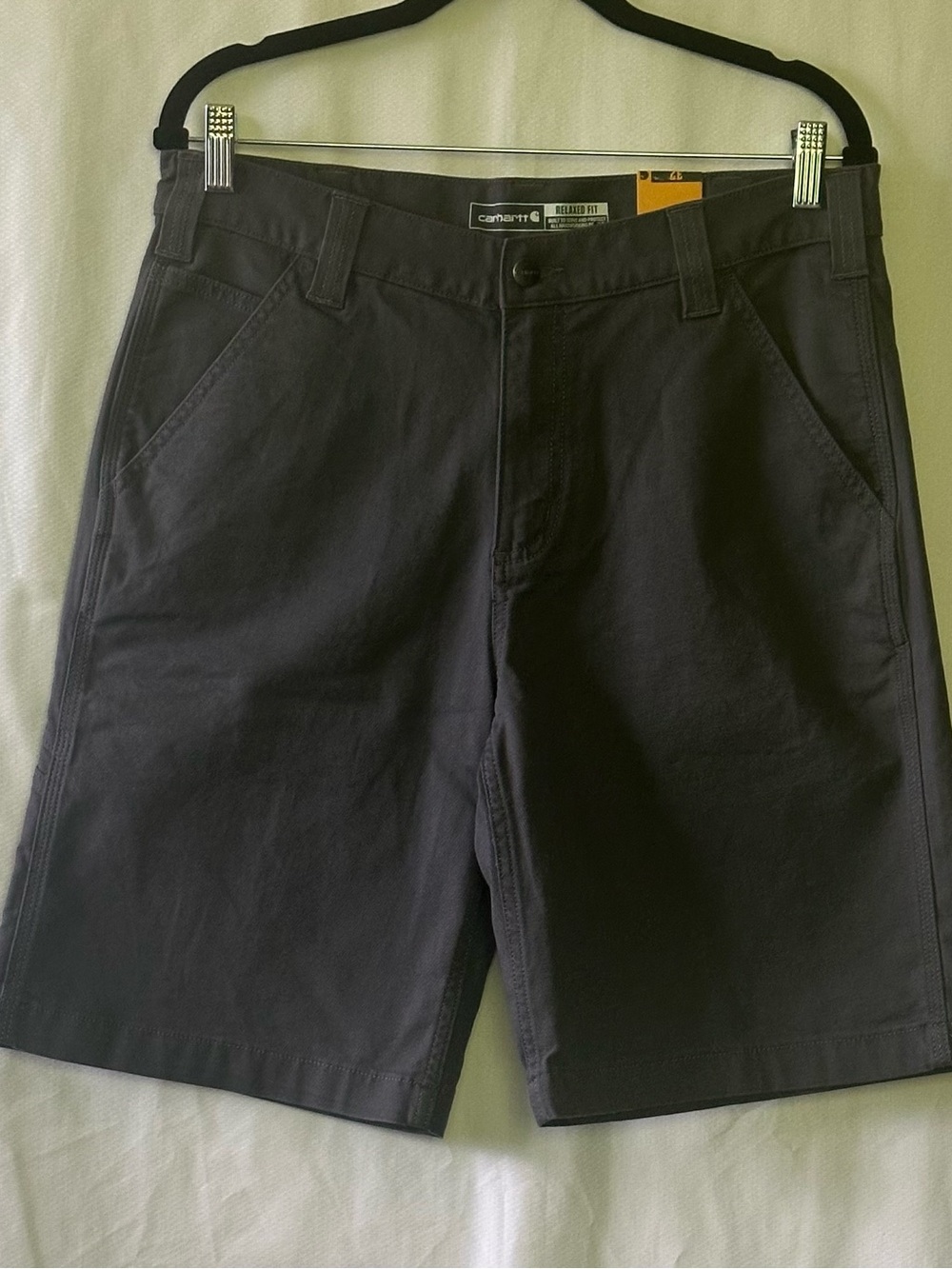 Carhartt Rugged Flex Relaxed Fit Canvas Work Shorts Gray 32 NWT